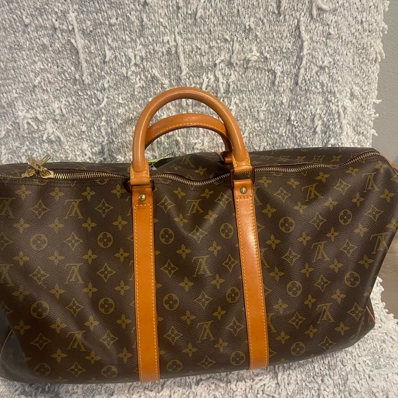 Authentic Louis Vuitton LV BOSTON BAG Keepall 55 Monogram Pre love LV - Picture 2 of 16